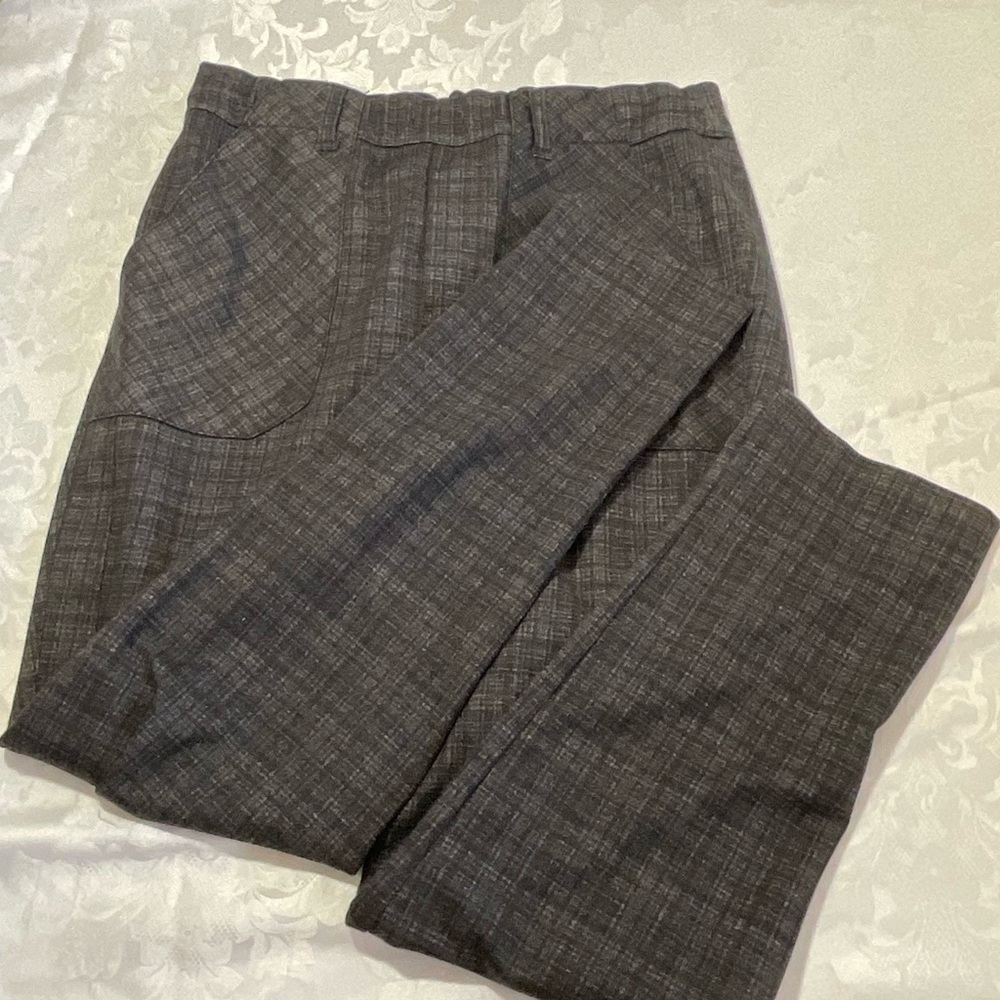 Democracy High Rise Pants Womens Size Medium Plaid Black Gray